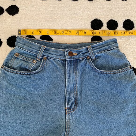 Vintage 90s LA Blues Mom Jeans 16 High Rise Faded Distressed Denim Tapered Leg - Picture 8 of 13